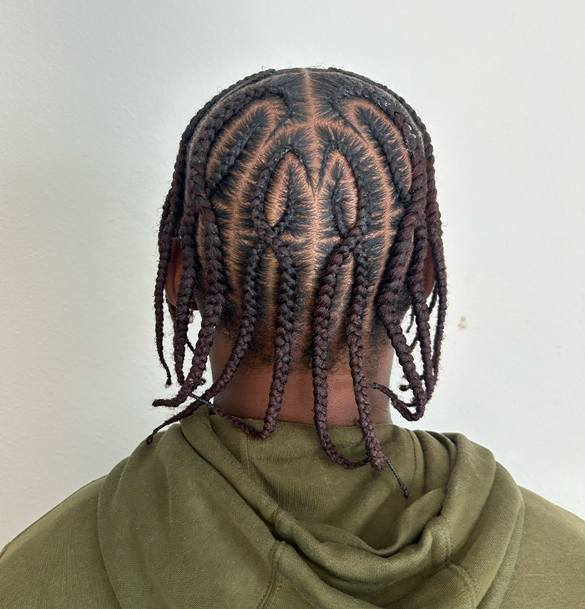 Natural hair cornrows